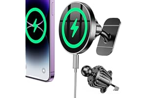 Coolpow for Magsafe Car Mount Charger【100% Stable】 15W Magsafe Car Charger Magnetic Phone Holders for Your Car Accessories for Women Men Car Phone Holder Wireless Car Charger for iPhone 17 16 15 14 13