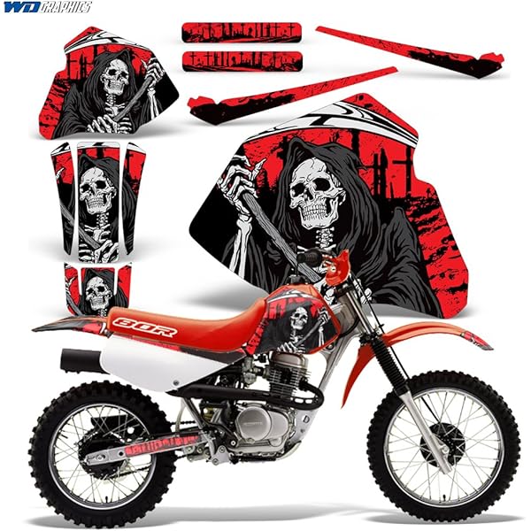 Graphics decal kit ホワイトグレーシフトレーシンググラフィックスキットフィット0103ホンダXR80 XR100 XR