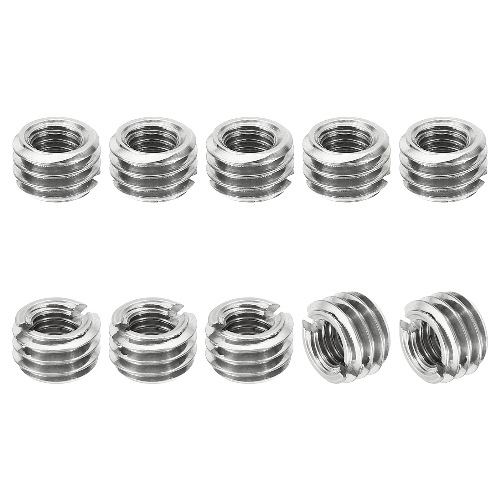 PATIKIL Thread Adapters Sleeve Reducing Nut, 10 Pcs M8*1.25 Male to M5*0.8 Female Repairing Insert Nut Screw Reducer Conversion Stainless Steel Fastener 5mm — image 1