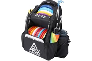 Apex Outdoors Disc Golf Bag, Large Disc Golf Backpack Holds Over 21 Discs, Durable & Lightweight with Multiple Storage Pockets