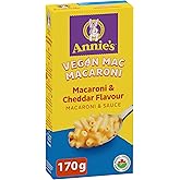 ANNIE'S - Vegan Macaroni and Cheddar Flavour, Organic, No Artificial Flavours, No Synthetic Colours, Plant Based Recipe, 170