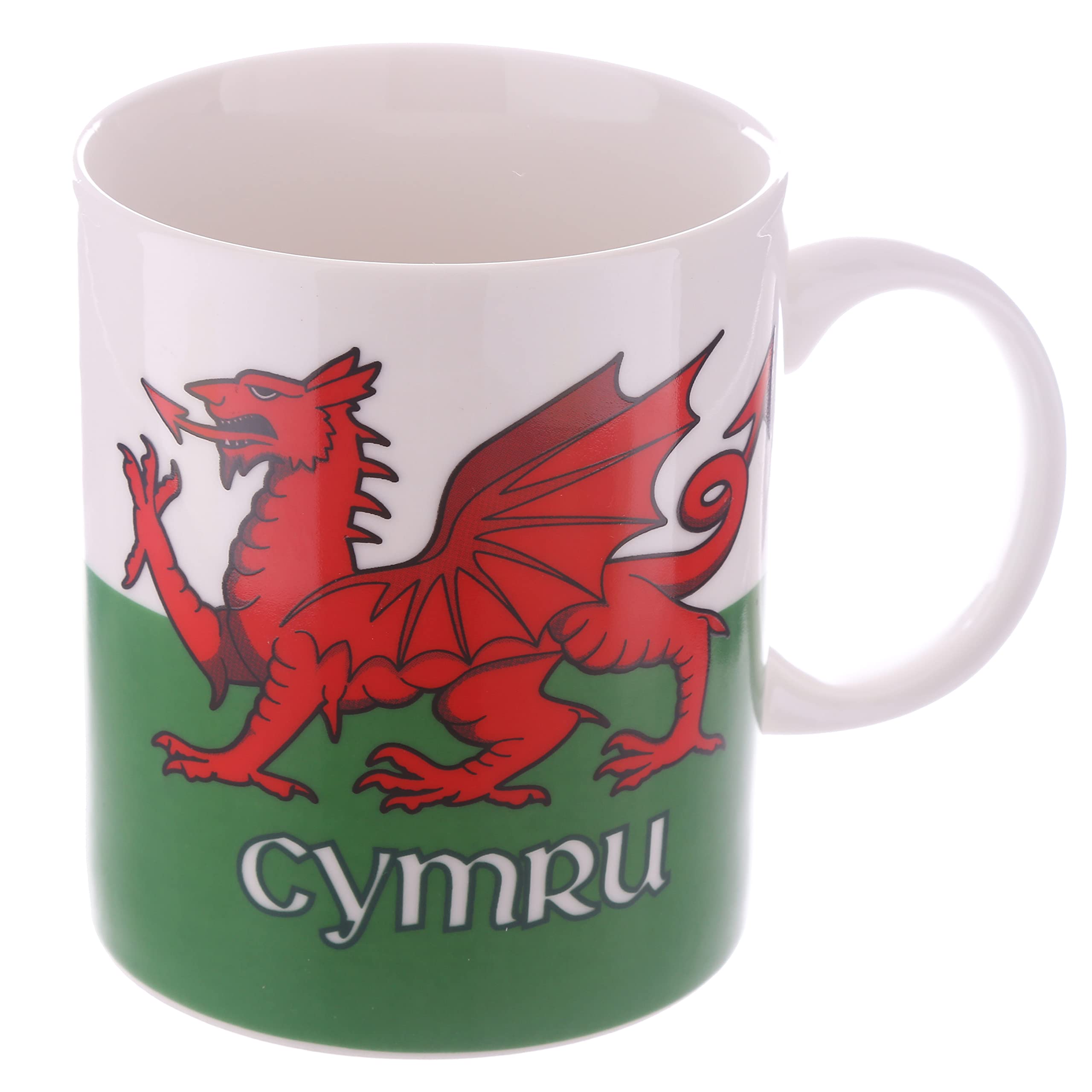 Puckator Wales Welsh Dragon Cymru Porcelain Tea Coffee Mug - Funny Home Accessories - Cute Gifts for Girlfriend - Large Mugs for Men Women Hot Drinks - Cute Cups Presents - Secret Santa Gift Cup Set