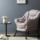 HollyHOME Armchair Comfy Chair Grey Steel Frame Lounge Sofa 95x80x64 cm view 2