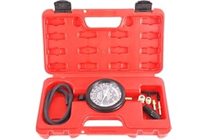 KUNTEC Fuel Pump and Vacuum Tester Gauge Kit, Carburetor Pressure Diagnostics Tool Kit, for Car & Truck below 10PSI, With Sto