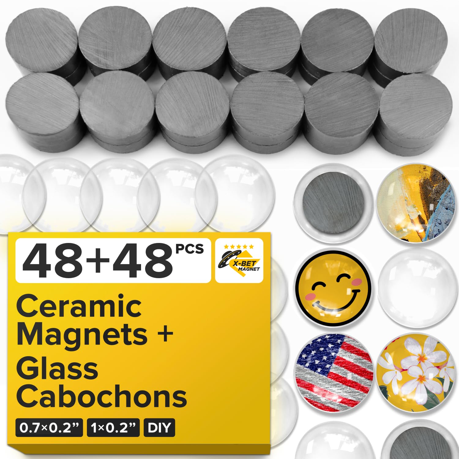Photo 1 of **MISSING PARTS***Strong Round DIY Decorative Magnets (0.7x0.2/18x5mm, 48 pcs) – Ceramic Circle Magnets for Refrigerator, Whiteboard, Office, Classroom, Science, Industrial, Fridge & Photo Organization Projects