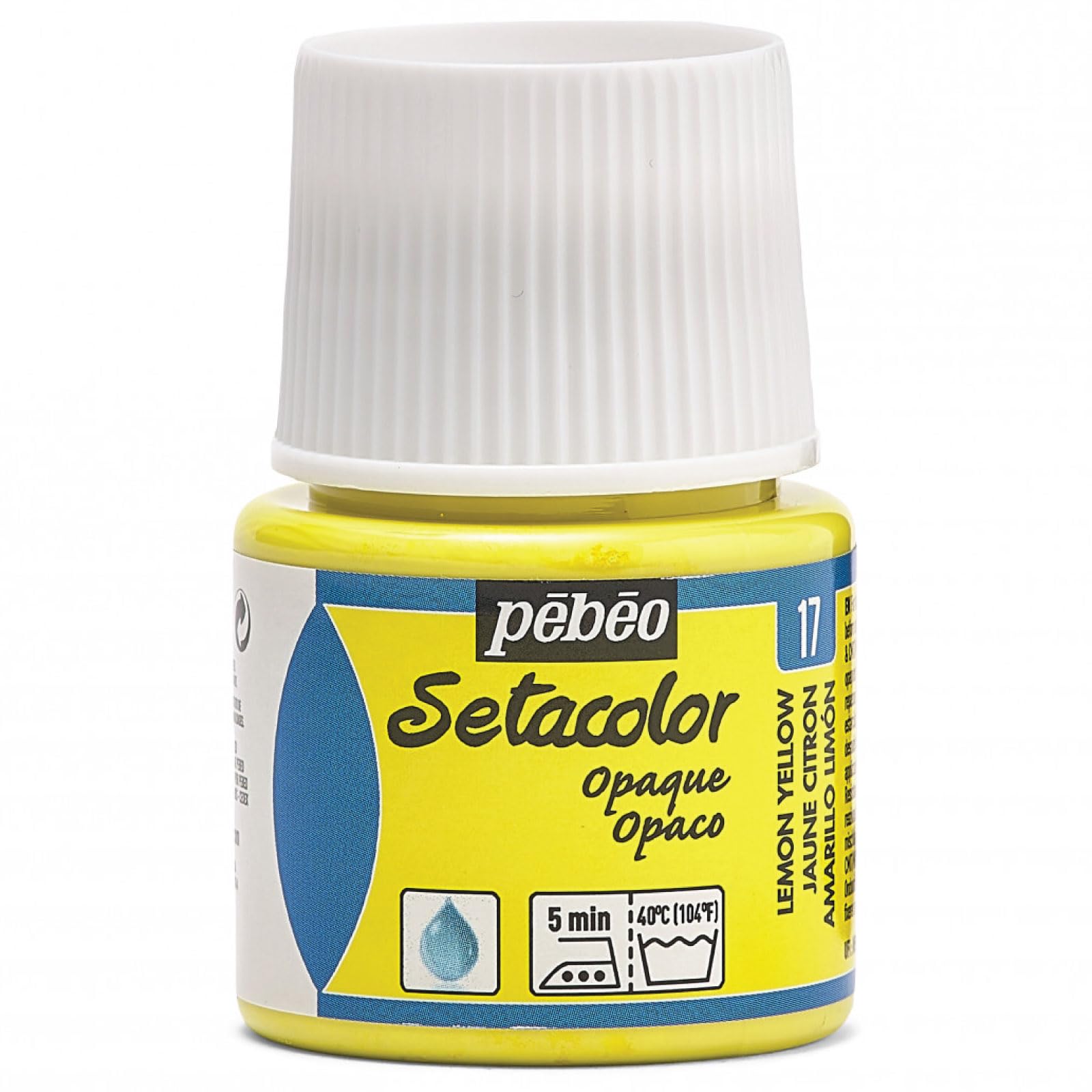 PEBEO 295-017 Setacolor Opaque Fabric Paint Bottle, Lemon Yellow, 45-Milliliter