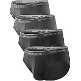 DAVID ARCHY Men's Underwear Briefs Rayon Made from Bamboo Wicking-Moisture Support Pouch Soft Underwear for Men 4 or 7 Pack