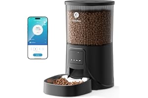 PETULTRA Automatic Cat Feeder WiFi- 2.4Ghz Cats Food Dispenser with APP Remote Control- Auto Pet Feeder for Cat and Small Dog Indoor- Easy to Set Up and Clean- Dual Power with Desiccant Bag Keep Fresh