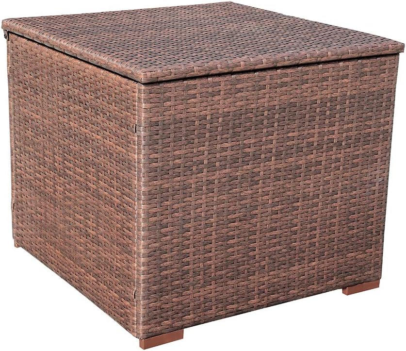 Amazon Com Patiorama Outdoor Storage Box Brown Wicker Patio