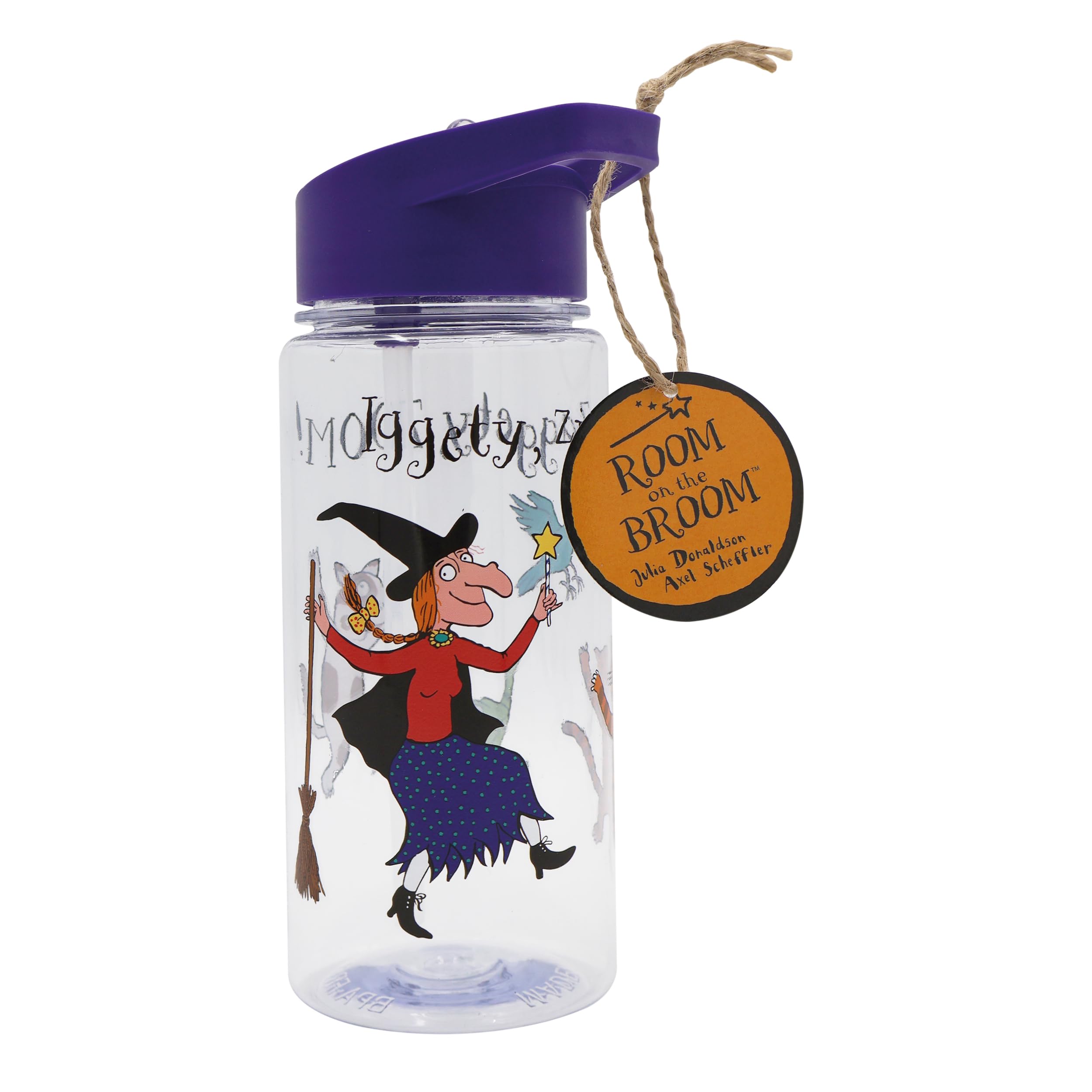 Robert Frederick Children’s Water Bottle Room on the Broom Design - 500ml and BPA Free - Perfect for Young Children, Purple