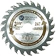 Benchmark Abrasives TCT 3 3/8 Inch Circular Saw Blade, Tungsten Carbide Tipped for Cutting, Plywood, Hardwood, Wood Carving, MDF Panel - Small Circular Saw Wood Cutting Tool (3-3/8", 24 Tooth)