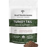 Real Mushrooms Turkey Tail Mushroom Powder – Organic Turkey Tail Extract from – for Wellness, Gut Harmony, & Energy Support – Vegan, Non-GMO, No Fillers – 100 Servings Functional Mushroom Supplement