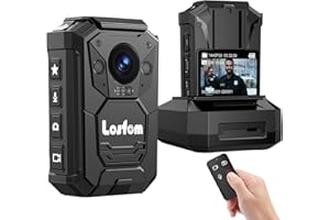 Losfom WD9 2K Body Mounted Camera,128G GPS Body Camera with Remote Control,3500mAh Battery for 16hours Video Recording,Waterproof Body Worn Camera with LED Light for Outdoor,Law Enforcement,Travel