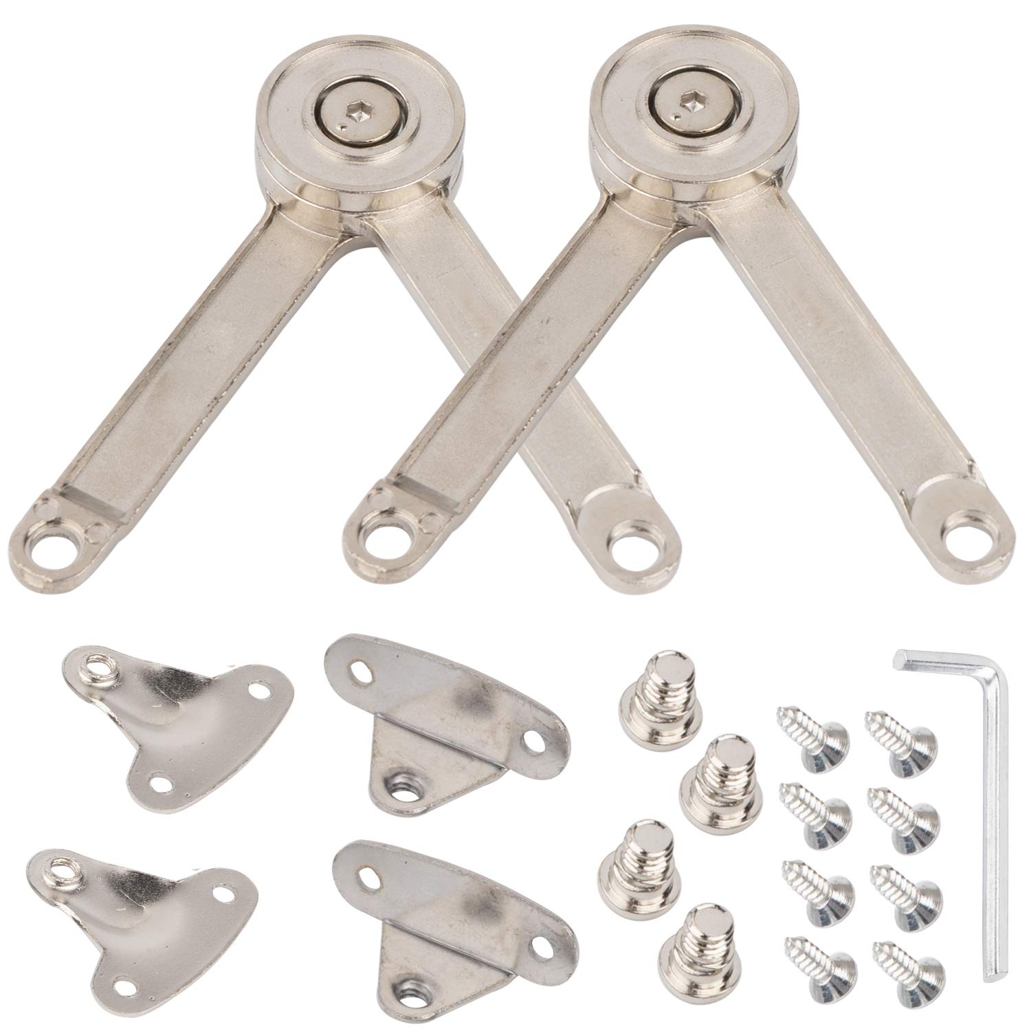 Door Free Stop Support Hinge 2PCS 37x125mm Adjustable Mounting