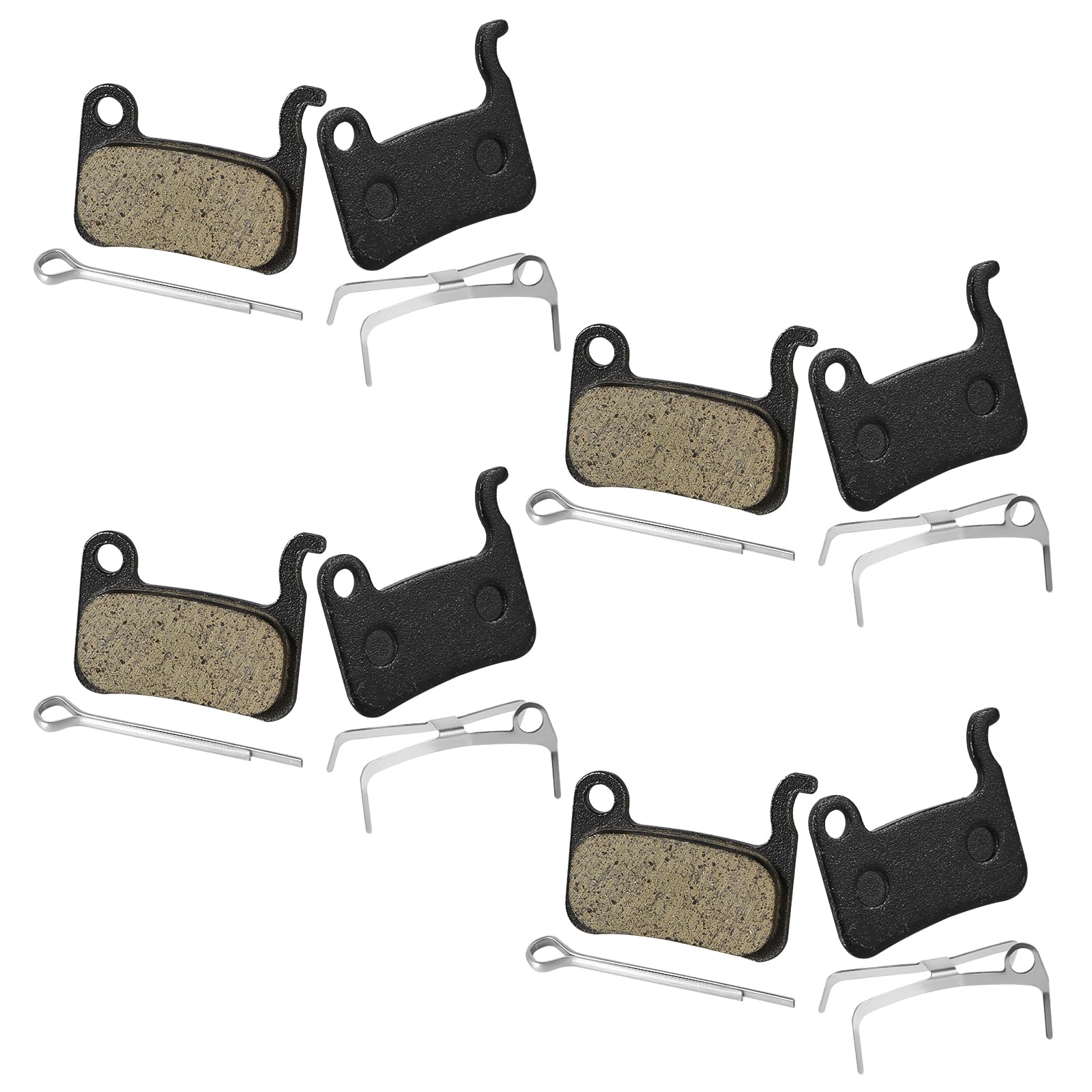 Photo 1 of 4 Pairs Bike Brake Pads, Resin Semi-Metal Bicycle Disc Brake Pads Replacement Compatible with Shimano Deore XT XTR LX SLX Hone Alfine Saint Disc Brakes