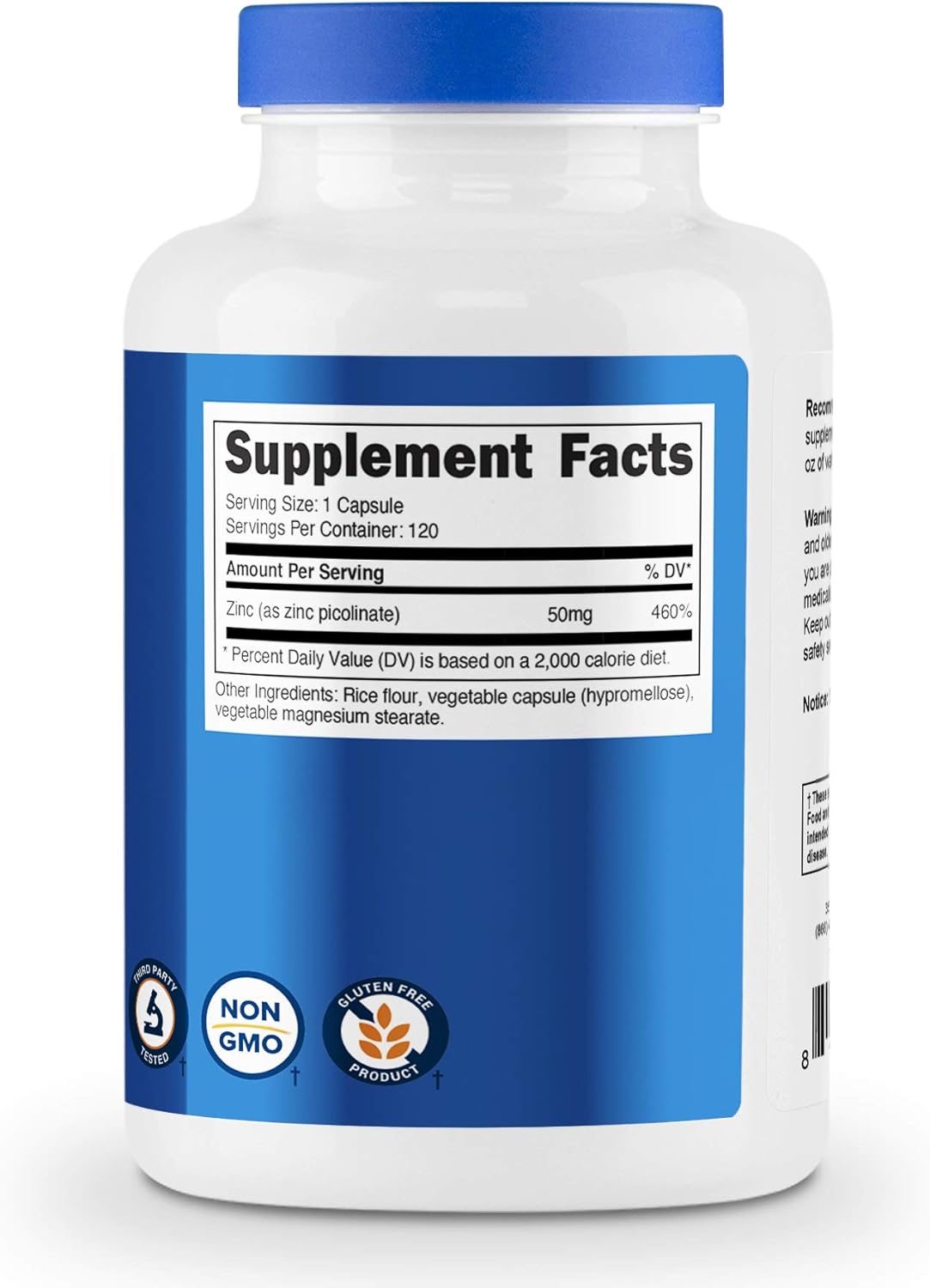 Nutricost Zinc Picolinate 50mg, 120 Vegetarian Capsules - Gluten Free and Non-GMO: Health & Personal Care