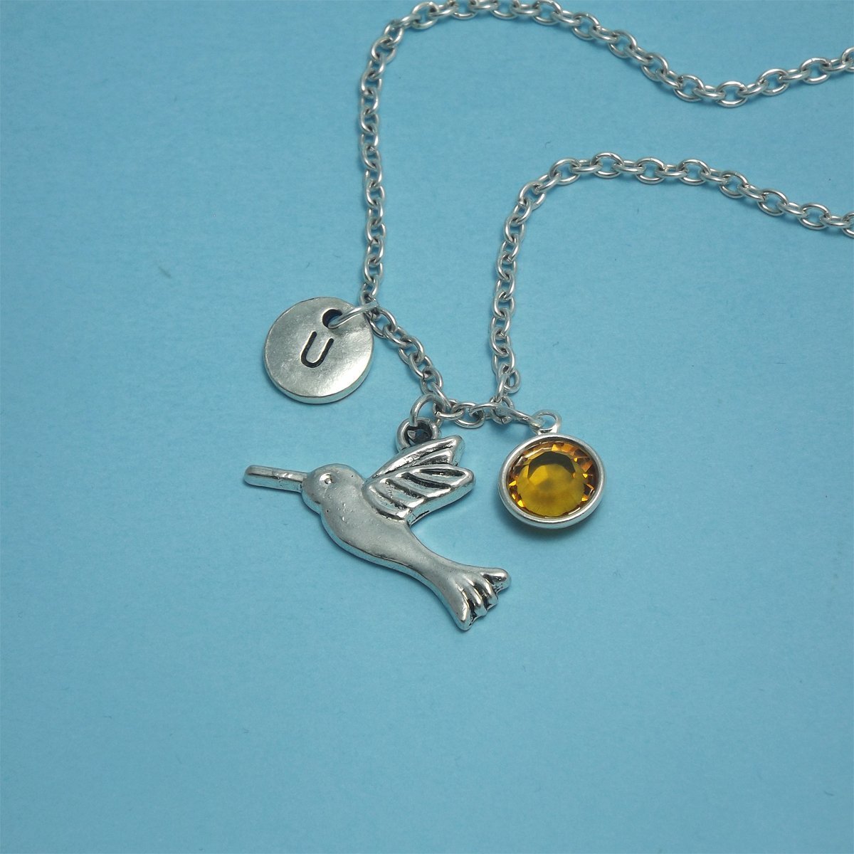 Hummingbird jewelry Hummingbird pendant Silver hummingbird