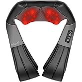 Nekteck Shiatsu Neck Massager with Heat for Pain Relief Deep Tissue, FSA Eligible Back Shoulder Kneading Massage Pillow, Body Relaxation Tools Gifts for Him Her, HSA Eligible (NOT Cordless)