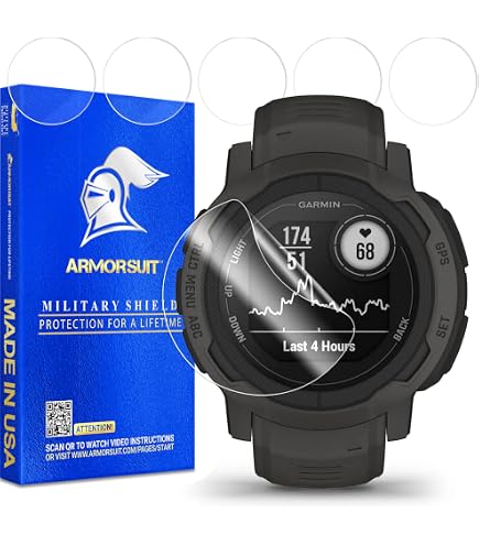 Pack De 6 Protections D'Écran ArmorSuit MilitaryShield Pour Garmin Instinct 2X Solar