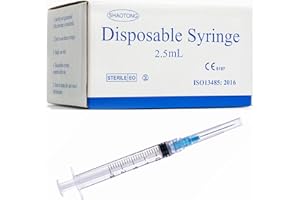 SHAOTONG 2ml Syringe with 23G 1In Needle - Disposable Individual Packaging (2ML-23G-100PACK)