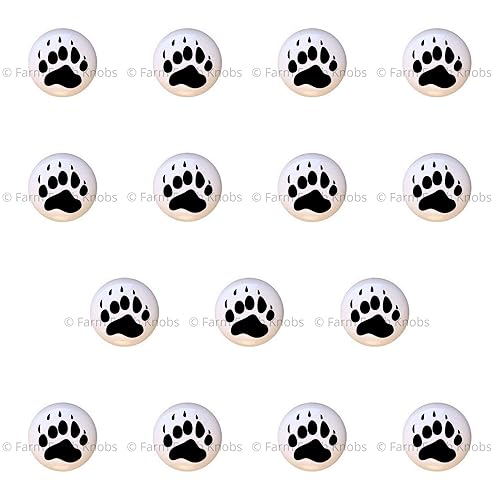 Amazon Com Set Of 15 Knobs Bear Paw Print Prints Bears