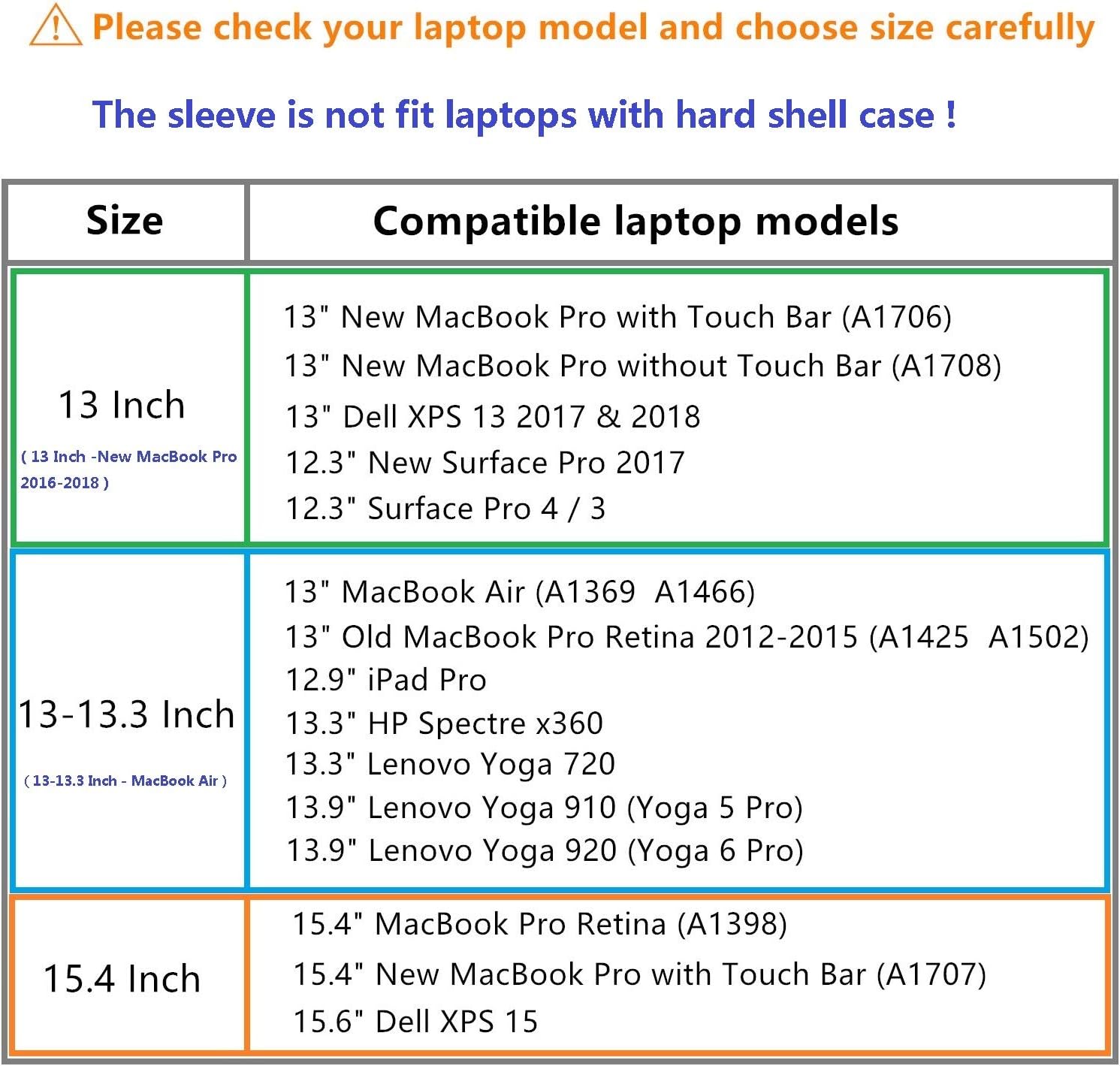 HYZUO 13.3-14 Inch Laptop Sleeve Case for MacBook Pro 14 M5/M4/M3/M2/M1 Pro/Max A3426 A3427 2026-2021, 13.3" MacBook Air/Pro - Image 3