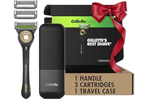 GilletteLabs With Exfoliating Bar Shaving Razor For Men, 1 Handle, 3 Blade Refills, Includes Travel Case for Convenient Storage On The Go, Holiday Gifts for Men