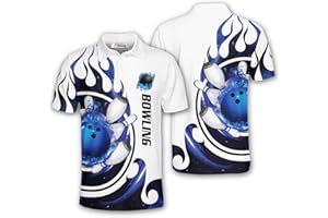 PRIMESTY Bowling Shirts Gift for Bowling Lover, Bowling Shirt for Men Women Polo Team 3D Unisex Jersey Short Sleeve Funny