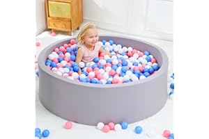 Foam Baby Ball Pit for Toddlers: 47 x 14.5 Inch Extra Large Kids Ball Pit - Soft Baby Playpen Ball Pool for Kids - Ideal Gift