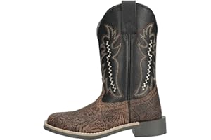SMOKY MOUNTAIN BOOTS Smoky Mountain Western Boots Boys Presley Square Toe Brown Black 3320Y