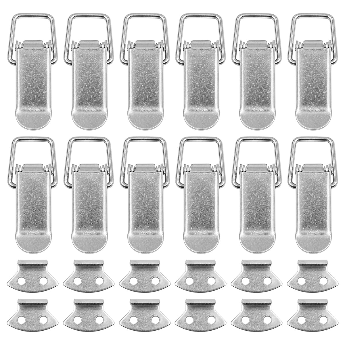 ZONADAH 12-Pack Spring Loaded Toggle Latch Clips, Stainless Steel Locking Clamps for Case Box, Toolbox, Drawer, Cabinet, Chest, Trunk, Closet, Durable Hardware