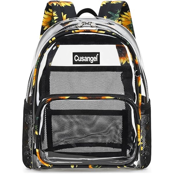 2552 Vintage Sunflower Floral Clear Fashion Backpack Transparent Travel Amazon.com: ALAZA Vintage Sunflower Floral Clear Fashion  main image 4