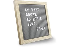 C CRYSTAL LEMON Letter Board by Crystal Lemon, 317 Pre-cut Letters Numbers & Symbols, Felt Letter Board, 10x10 Inches, Changeable Wooden Message Board Sign, Wood Frame, Wall Mount, Free Standing(Gray)