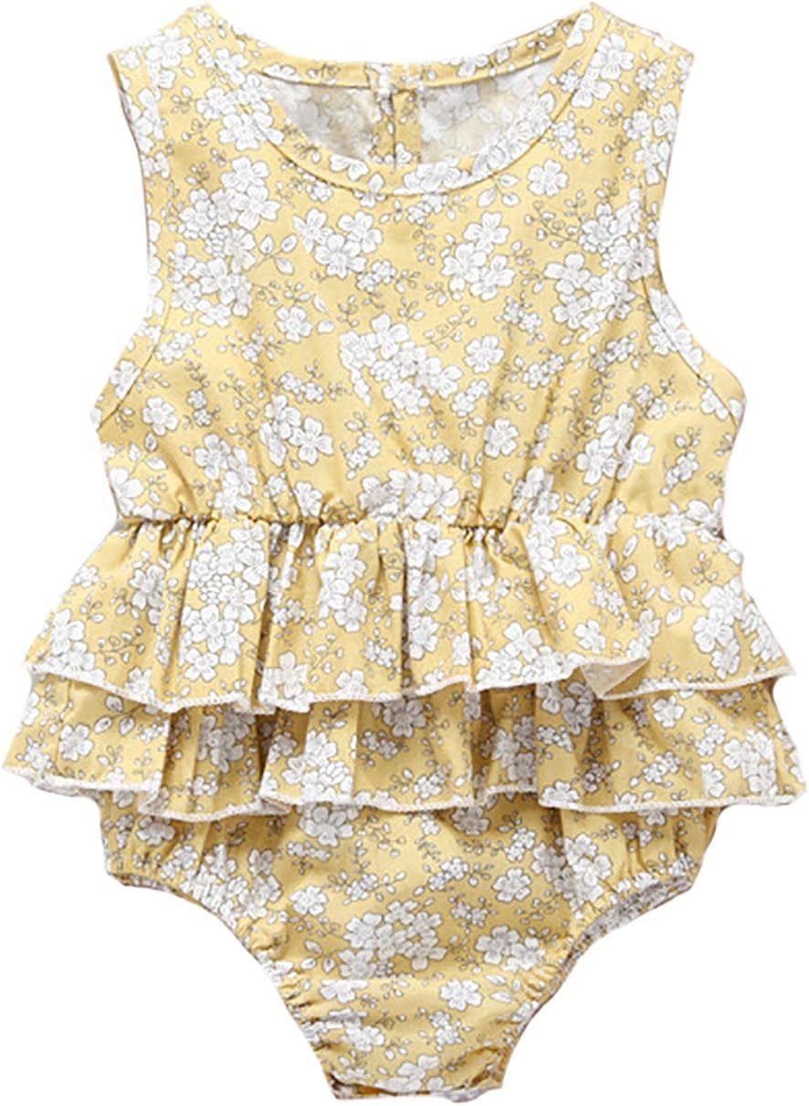 FullGood Newborn Infant Baby Girl Clothes Floral Cute Print Romper Shorts Jumpsuit Summer Outfit Set Dresses