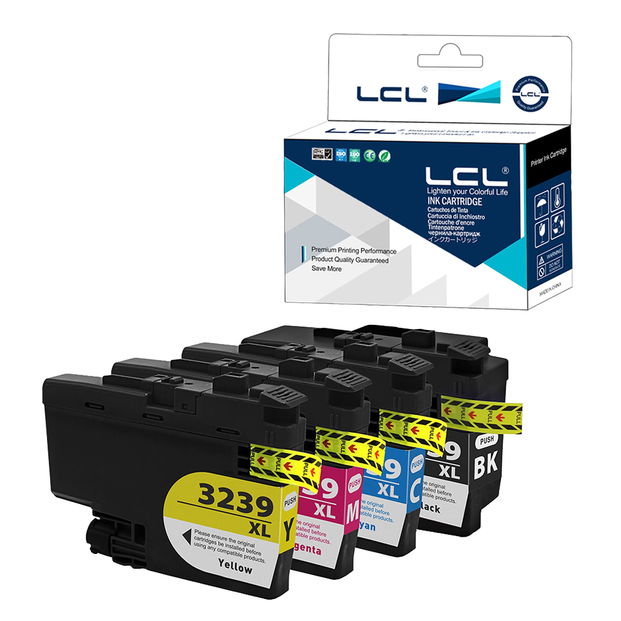 LCL LC3239 LC3237 High Capacity Ink Cartridge Replacement for Brother LC-3239 LC3239 XL LC3239XL LC-3239XLBK LC-3239XLC LC-3239XLM LC-3239XLY for MFC-J5945DW MFC-J6945DW MFC-J6947DW HL-J6000DW (4PK)