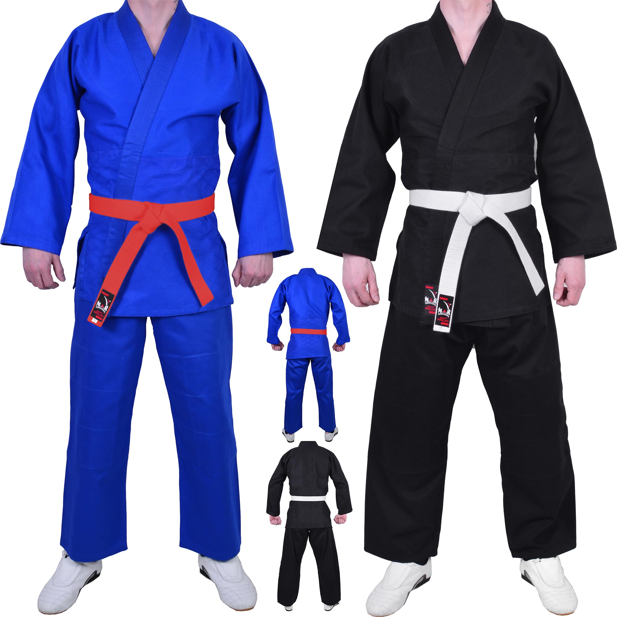 MAR | Judo Gi Uniform for Men Women Kids & Adults | (380g) Light Weight Fabric | Martial Arts BJJ Aikido Suit | Free White Belt Size (00/120cm)