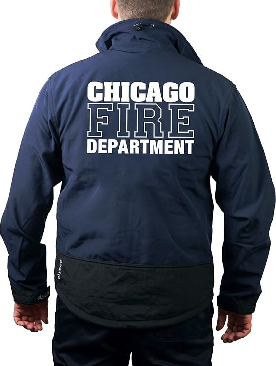 Chicago Fire Dept Softshell Jacket Navy Work with Standard Emblem