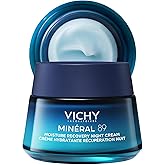 Vichy Mineral 89 Fragrance Free Cream, Moisture Boosting Cream with Hyaluronic Acid, Daily Face Moisturizer, Available in 3 Formulas For All Skin Types, Dry & Sensitive Skin & Mattifying for Oily Skin