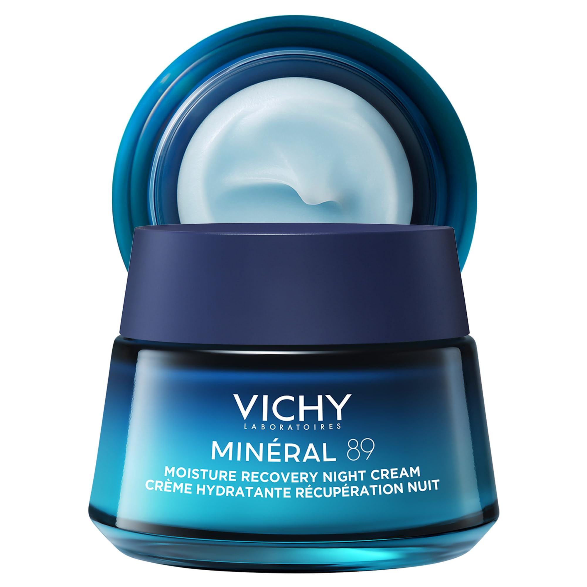 Photo 1 of VICHY Minéral 89 Moisture Recovery Night Cream, Face Moisturizer with Hylauronic Acid, Melatonin & Minerals for Skin Barrier Repair, Plumps Skin, Non-Greasy, 50ml
