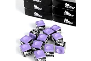 HMQQ Pool Cue Chalk – 12 Pack Billiard Chalk, Low Dust & Anti-Slip Cue Chalk for Smooth, Accurate Shots – 6 Colors Available for Pool Lovers, Home Tables & Clubs
