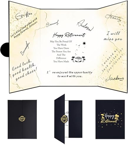 Shop Jumbo Retirement Card Giant Guest Book Big Happy Retirement Card -Gold - Dick Smith