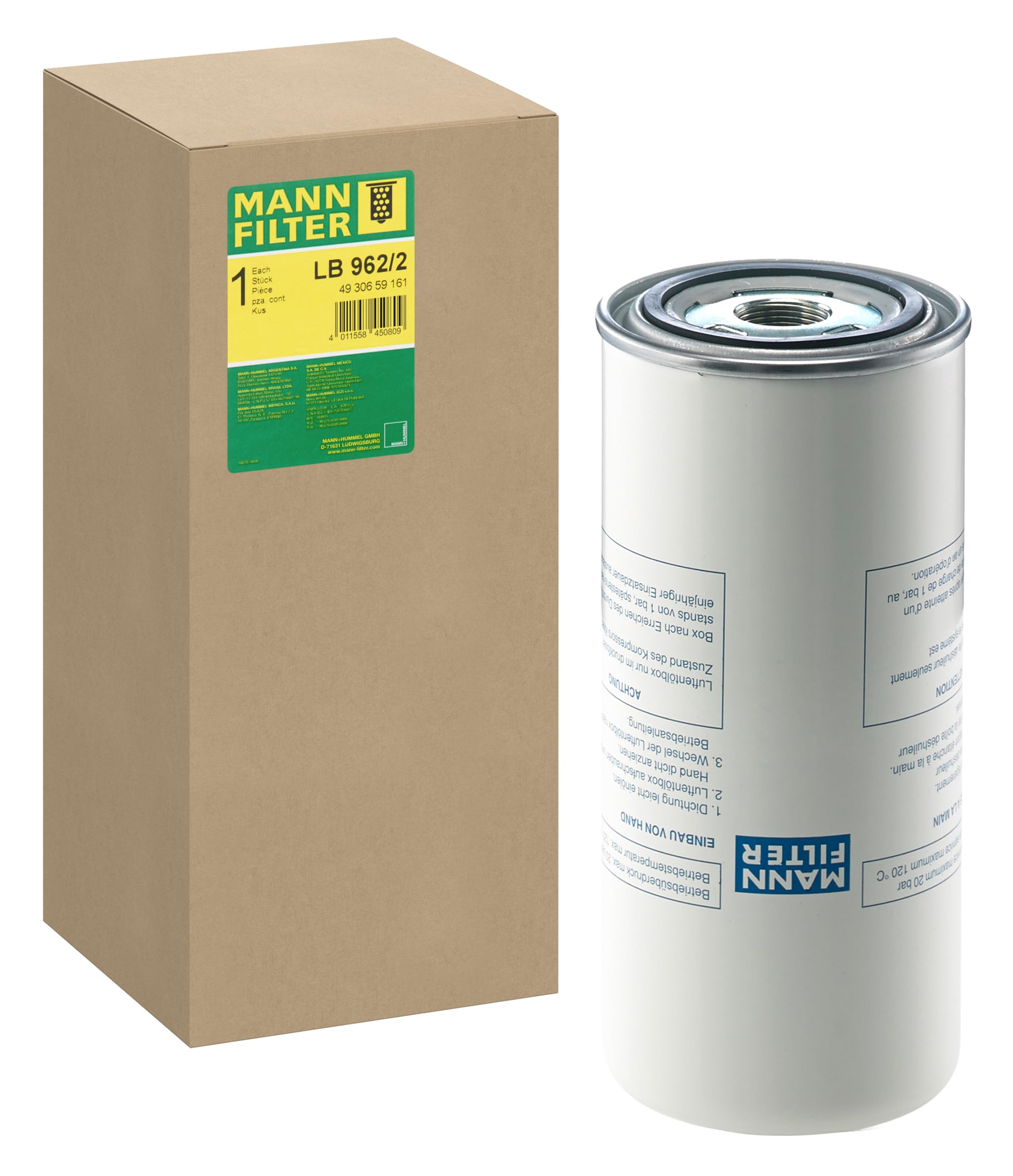 MANN-FILTER LB 962/2 Compressed Air-Oil Separation - OFF-HIGHWAY APPLICATIONS