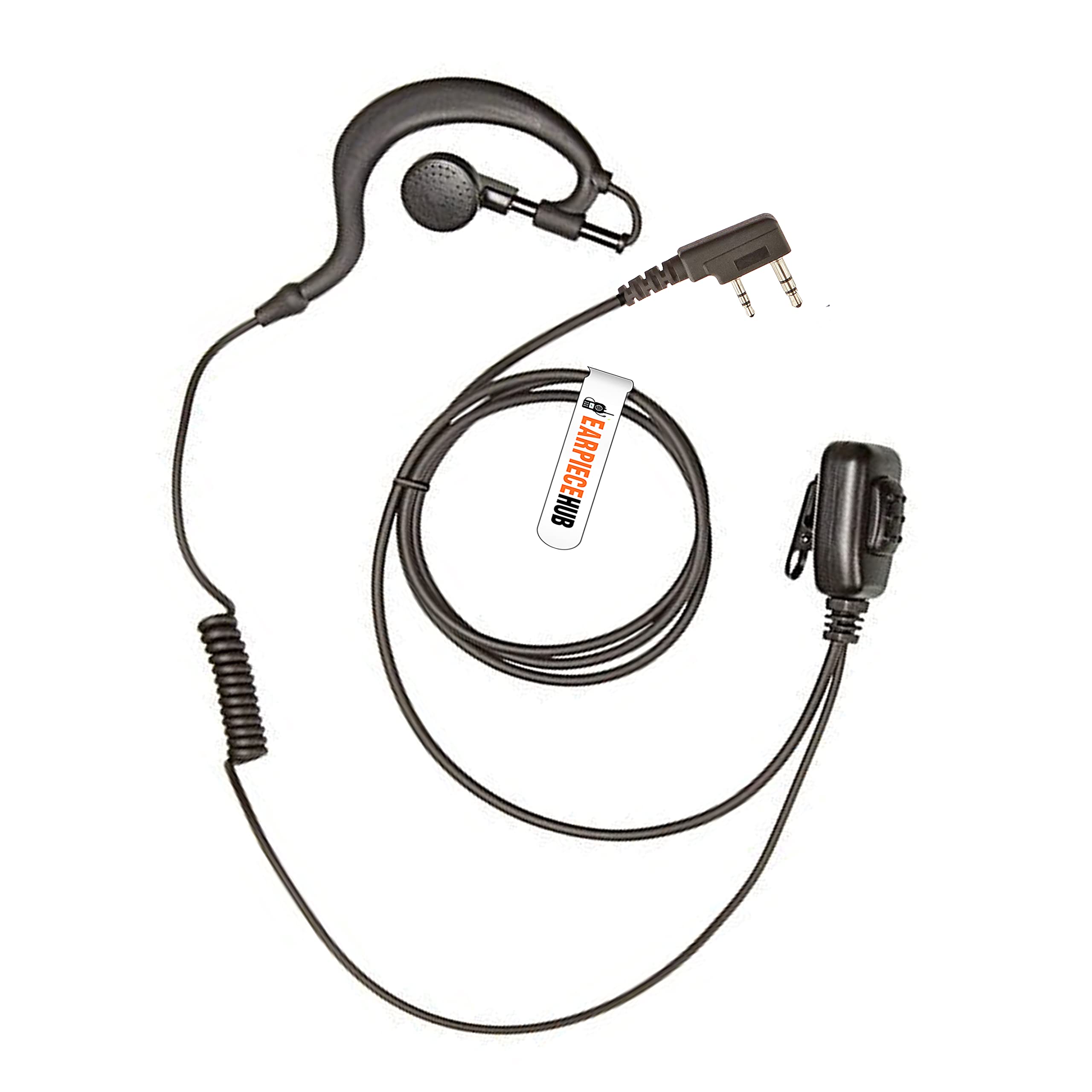 G shape 2 pin soft Ear Hook Earpiece Headset Compatible with Mitex Radio PTT Microphone