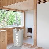 DOKEHOM 90L Large Laundry Basket Collapsible Freestanding Hamper Grey 38x38x79cm view 8