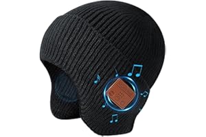 Bluetooth Beanie with a Light, Wireless Headphones with Stereo Sound Warm Knitted Music Hat, Unisex USB Rechargeable