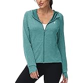 TBMPOY Womens UPF 50+ Sun Protection Hoodie Jackets Light Weight Long Sleeve Shirts Hiking Outdoor Full Zip Tops