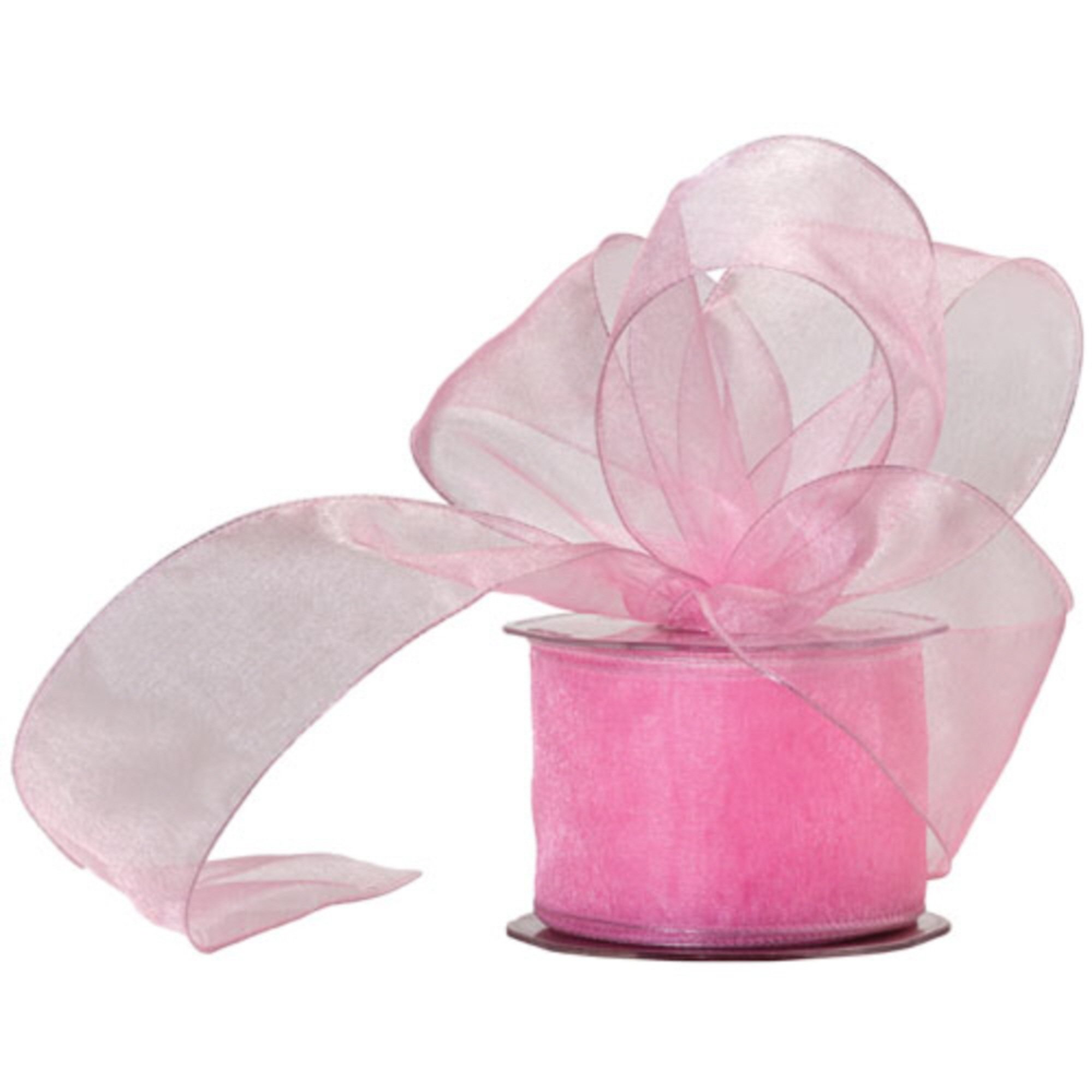 Truly Madly Deeply Baby Pink 60mm Wide x 20 Metre Long Reel of Wired Organza Ribbon. Great for Birthday Decoration, Gift wrap, Christmas Ribbon, Wreath Making Supplies, DIY Crafting