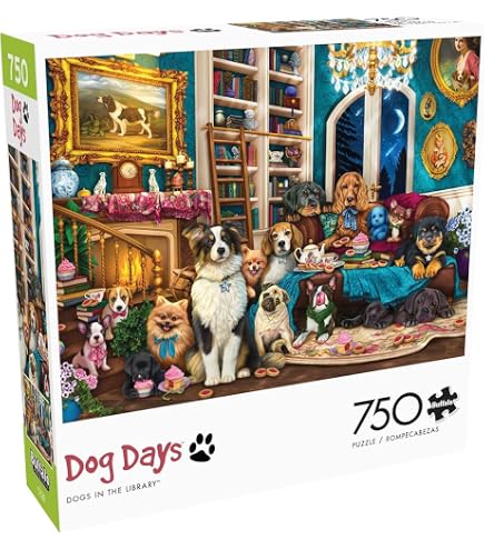 Buffalo Games Dog Days Puzzle – 750 Teile „Naughty Pets“ | Fertiggröße 61 X 45,7 Cm | Mit Poster & Aus Recyceltem Material | Für Erwachsene & Jugendliche Ab 14
