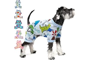 PUPPISHY Dog Pajamas Spring Summer Dog Clothes for Small Medium Dogs Girl Boy Cute Soft Puppy Pjs Clothes Doggie Onesies Cat Pet Jammies Outfit (Large)