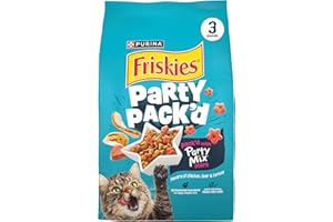Purina Friskies Party Pack’d with Flavors of Chicken, Liver and Turkey Crunchy Dry Cat Food - 3 lb. Bag